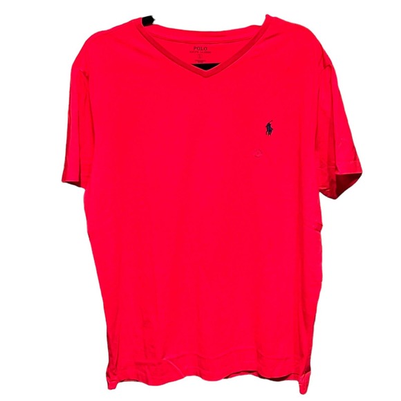 Polo Ralph Lauren Other - NEW Polo Ralph Lauren V-neck T-Shirt Tee Red Navy Blue Pony Logo Size Large NWT